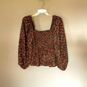 Blu Pepper smocked peasant sleeve top